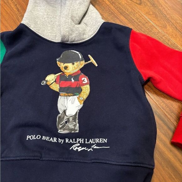 Ralph Lauren Polo Bear Colorblock Toddler Hoodie - Picture 2 of 4